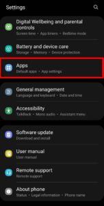 default app settings