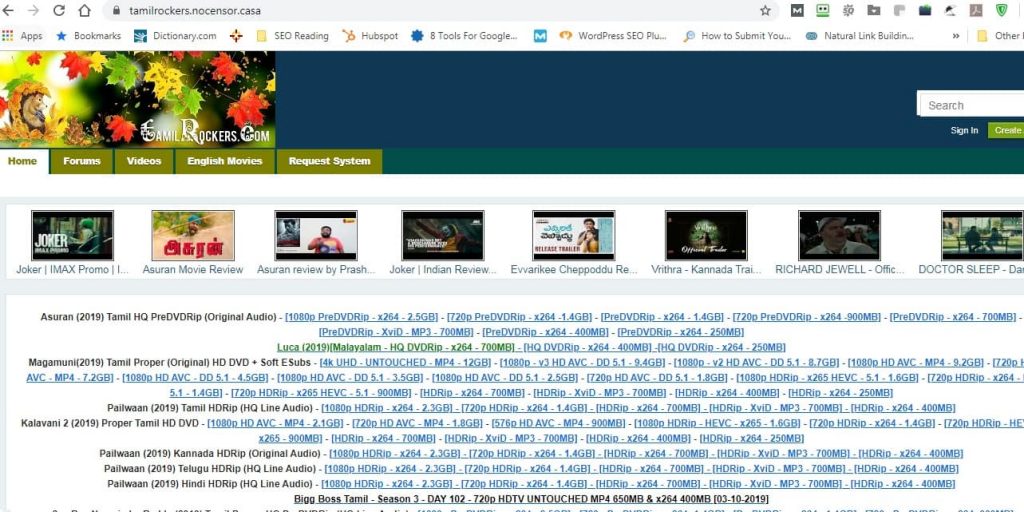 tamilrockers proxy sites