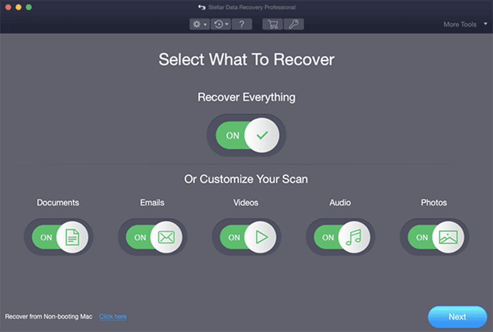 select what to recover